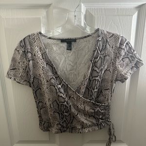 Forever 21 Snakeskin Crop Top